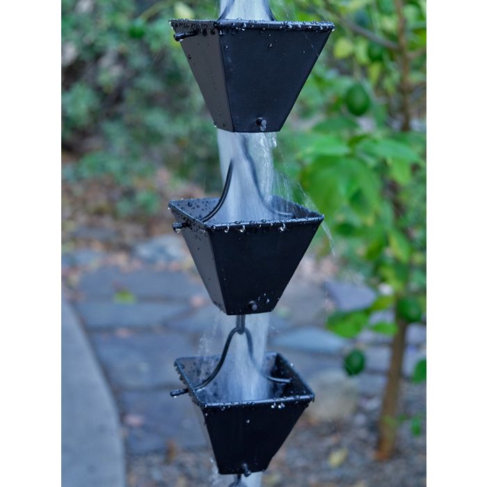 Medium Square Cups Powder Coated Black Aluminum  #3121-M-BLK