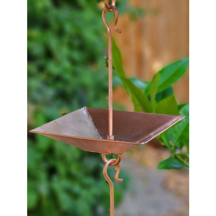 Pagoda Cups Square Copper Plated Rain Chain  4297-COP