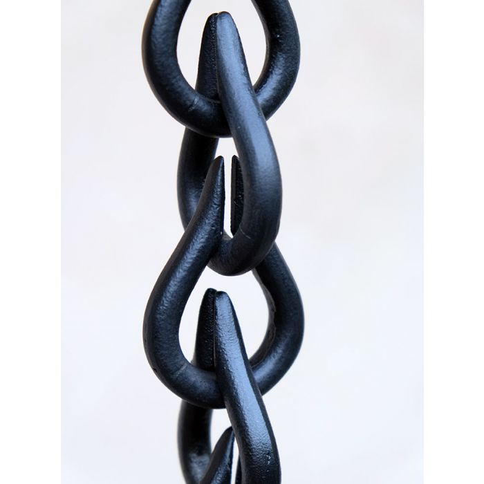 Black Cast Link Droplet Chain Aluminum With Black Powder Coating #CL01-DRP-BLK 