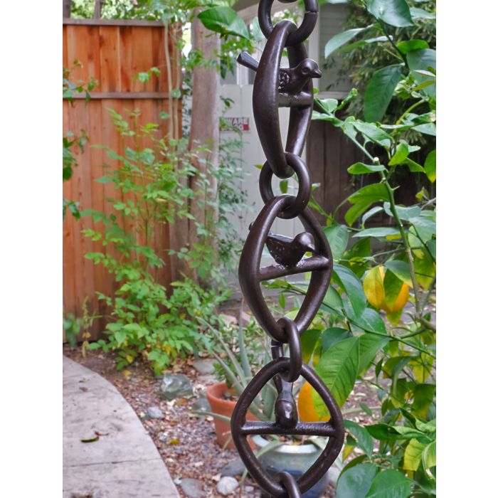 #BC03-BRZ Bird On a Wire Link Chain Cast Aluminum with Bronze Powder Coating