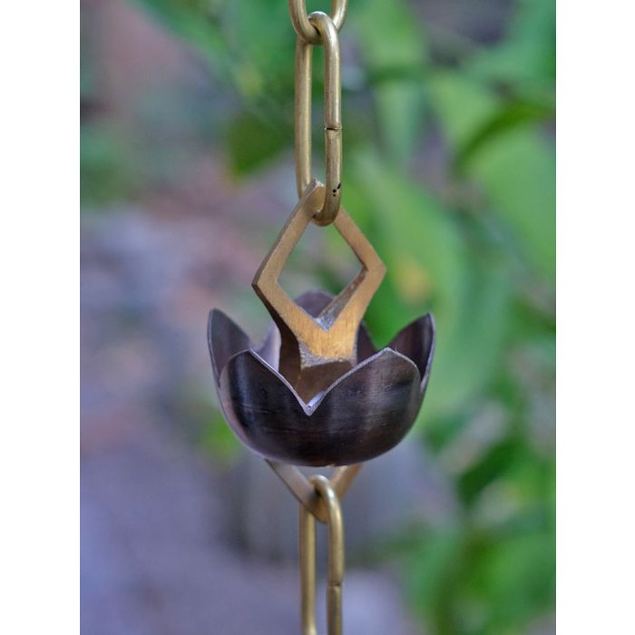 Lotus Rain Chain copper and brass LRC-1-COP