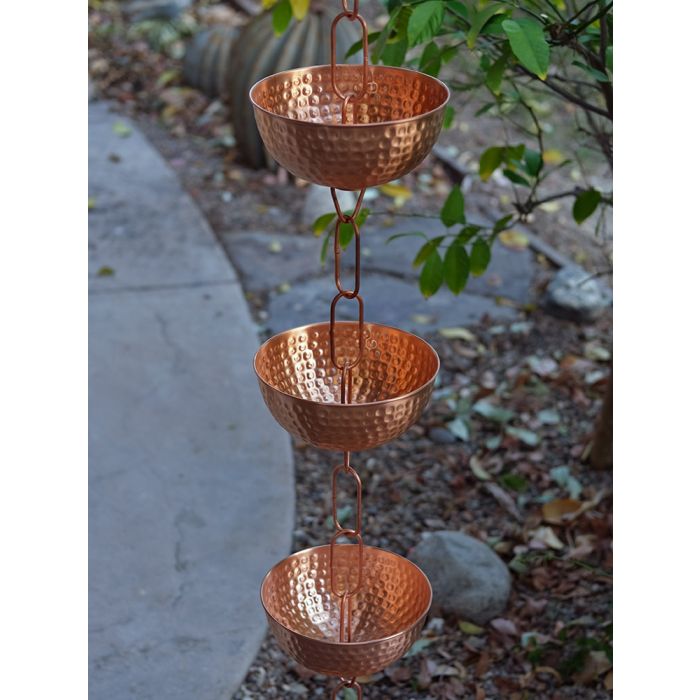 Singing Bowls™ Pure Copper Bowls Rain Chain 5373-COP